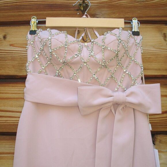 MAC DUGGAL 2294 Strapless Crepe Embellished Bustier Gown With Bow - Picture 9 of 15